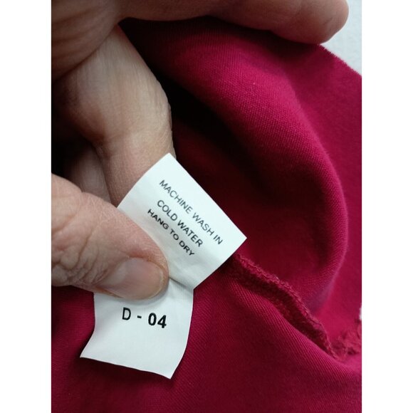 Planet Lauren G  Womens Top One Size Red Asymmetrical Long Sleeve Minimalist - Picture 6 of 8